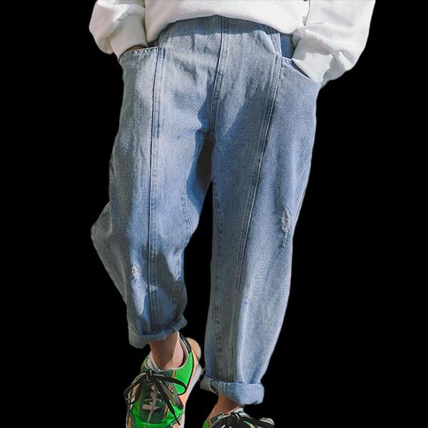 jeans boys' street pants spring and autumn fashion 2021 middle school casual are handsome fashionable, Blue
jeans boys' street pants spring and autumn fashion 2021 middle school casual are handsome fashionable, Blue