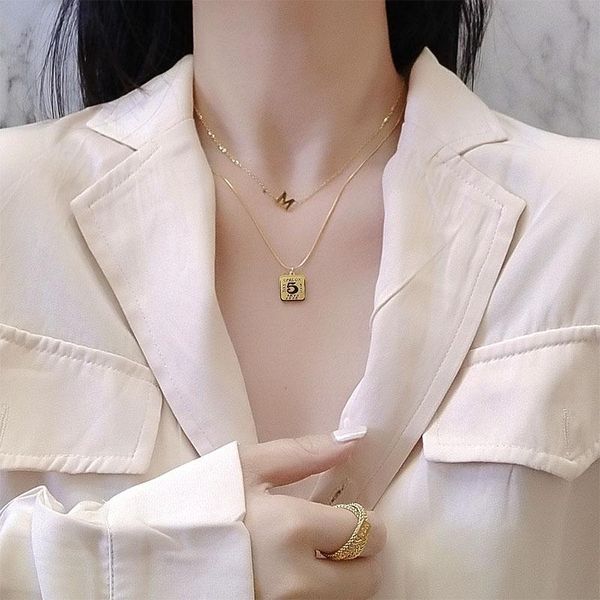 pendant necklaces 2021 m letter square necklace gold color double layer for female 316l snake fashion jewelry gift choker, Silver
pendant necklaces 2021 m letter square necklace gold color double layer for female 316l snake fashion jewelry gift choker, Silver