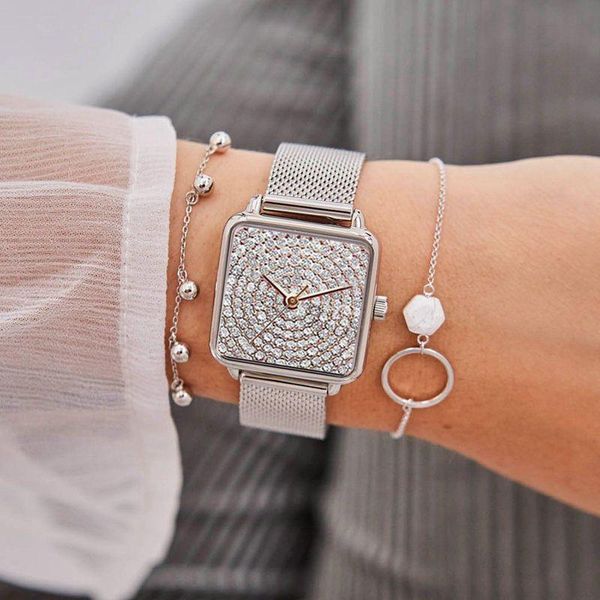 luxury women's watch fashion ladies diamond square watches quartz clock stainless steel strap gift montre wristwatches, Slivery;brown
luxury women's watch fashion ladies diamond square watches quartz clock stainless steel strap gift montre wristwatches, Slivery;brown
