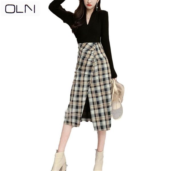 two piece dress autumn winter skirt oln korean vestidos wholesale v-neck bottoming shirt female + high waist bag hip plaid, White
two piece dress autumn winter skirt oln korean vestidos wholesale v-neck bottoming shirt female + high waist bag hip plaid, White