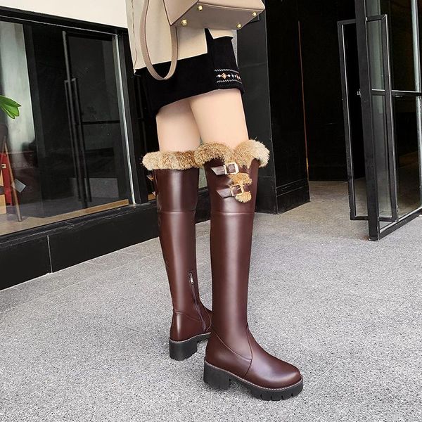 boots mkkhou over-the-knee women's winter round toe plus velvet warm mid-heel straight leather shoes large size, Black
boots mkkhou over-the-knee women's winter round toe plus velvet warm mid-heel straight leather shoes large size, Black