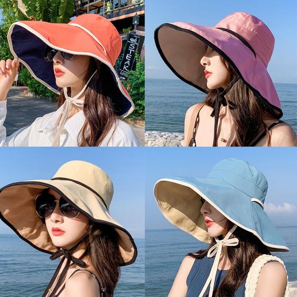 wide brim hats kk159 women's bucket hat fashion summer big panamanian women 2021collapsible sun for female beach visor vacatio, Blue;gray
wide brim hats kk159 women's bucket hat fashion summer big panamanian women 2021collapsible sun for female beach visor vacatio, Blue;gray