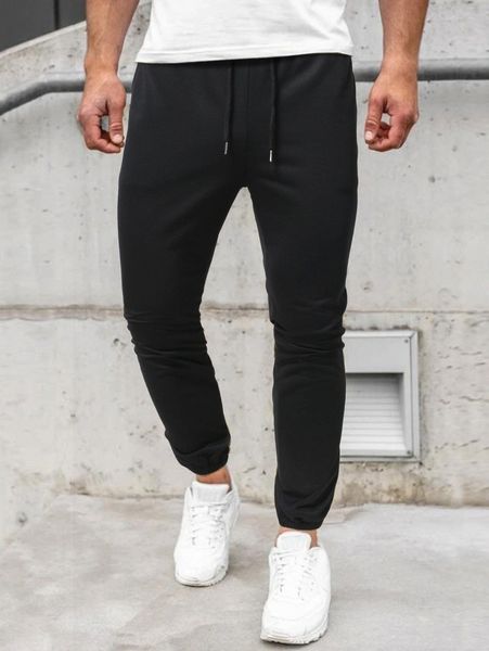 men solid drawstring waist sweatpants t9bz#, Black 
men solid drawstring waist sweatpants t9bz#, Black