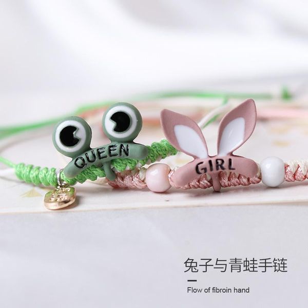 charm bracelets exquisite cute cartoon playful ceramic and frog bracelet sweet girl student fashion hand-woven jewelry accessories, Golden;silver
charm bracelets exquisite cute cartoon playful ceramic and frog bracelet sweet girl student fashion hand-woven jewelry accessories, Golden;silver