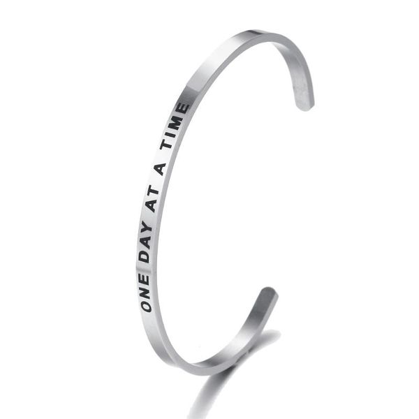 bangle est 316l stainless steel engraved one day at a time bracelets inspirational positive quote cuff mantra & bangles, Black
bangle est 316l stainless steel engraved one day at a time bracelets inspirational positive quote cuff mantra & bangles, Black