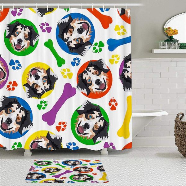 fabric shower curtain and mats set,colorful and playful australian shepherd,waterproof bath curtains with 12 hooks,non slip rugs
fabric shower curtain and mats set,colorful and playful australian shepherd,waterproof bath curtains with 12 hooks,non slip rugs