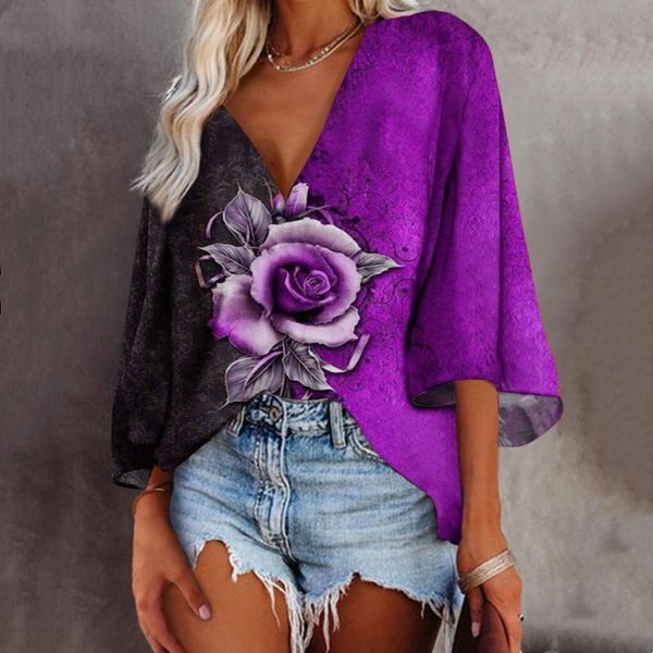 women's blouses & shirts 2021 autumn flare long sleeve loose pullover women rose flower print blouse shirt spring deep v neck holl, White
women's blouses & shirts 2021 autumn flare long sleeve loose pullover women rose flower print blouse shirt spring deep v neck holl, White