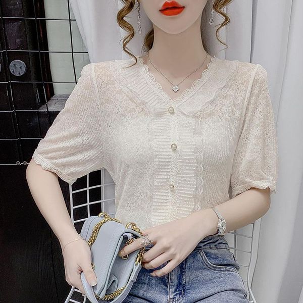 women's blouses & shirts lace v-neck bottoming shirt summer dress 2021 design sense niche fashion western style short-sleeved chiffon t, White
women's blouses & shirts lace v-neck bottoming shirt summer dress 2021 design sense niche fashion western style short-sleeved chiffon t, White