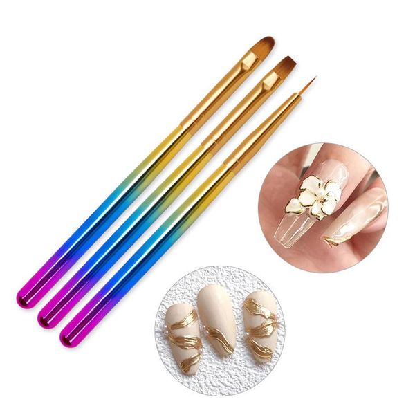 3pcs/set uv gel brush liner painting pen acrylic drawing for nails gradient rhinestone handle nail art tool designs brushes, Yellow
3pcs/set uv gel brush liner painting pen acrylic drawing for nails gradient rhinestone handle nail art tool designs brushes, Yellow
