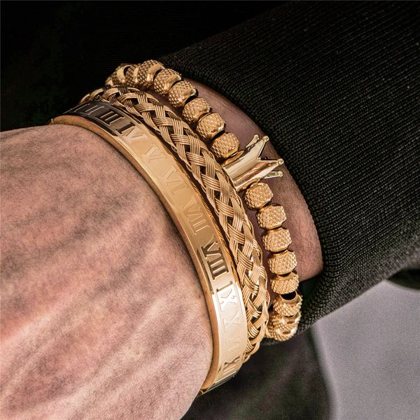 luxury roman royal crown charm bracelet men stainless steel geometry pulseiras men open adjustable bracelets couple jewelry giftbracelets, Golden;silver
luxury roman royal crown charm bracelet men stainless steel geometry pulseiras men open adjustable bracelets couple jewelry giftbracelets, Golden;silver