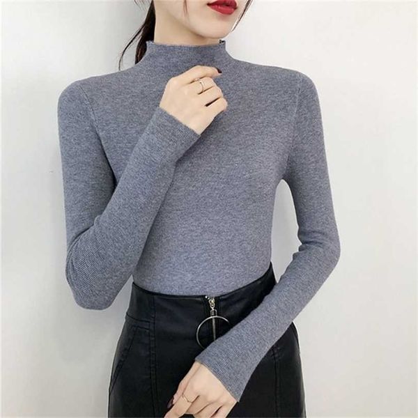 women solid half turtleneck knitted pullovers sweaters causal autumn winter primer shirt long sleeve slim-fit tight jumper 211217, White;black
women solid half turtleneck knitted pullovers sweaters causal autumn winter primer shirt long sleeve slim-fit tight jumper 211217, White;black