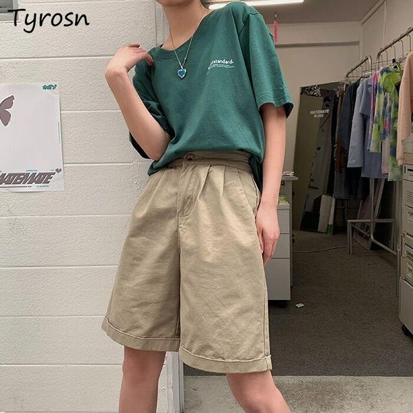 women's shorts women solid empire loose straight knee-length tooling trouser all-match japanese style casual chic pocket short bf, White;black 
women's shorts women solid empire loose straight knee-length tooling trouser all-match japanese style casual chic pocket short bf, White;black