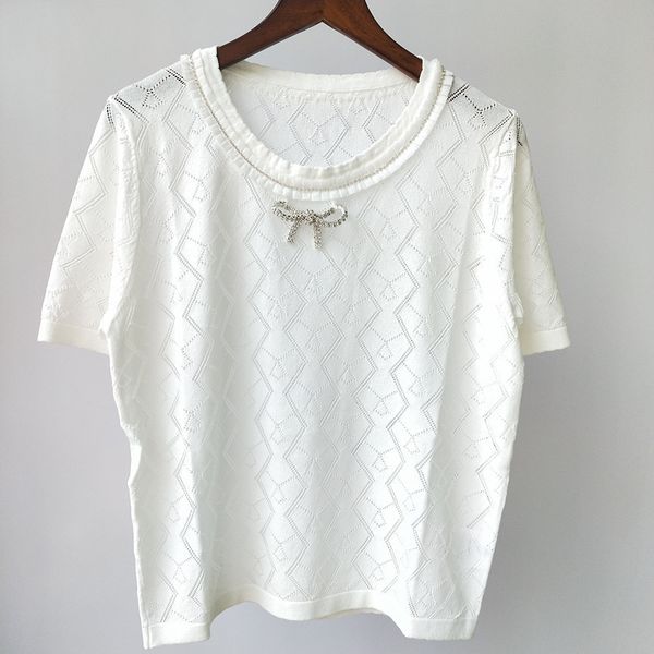 59% off factory outlet store summer collar drill hollow round neck short sleeve knitted for women, White;black
59% off factory outlet store summer collar drill hollow round neck short sleeve knitted for women, White;black