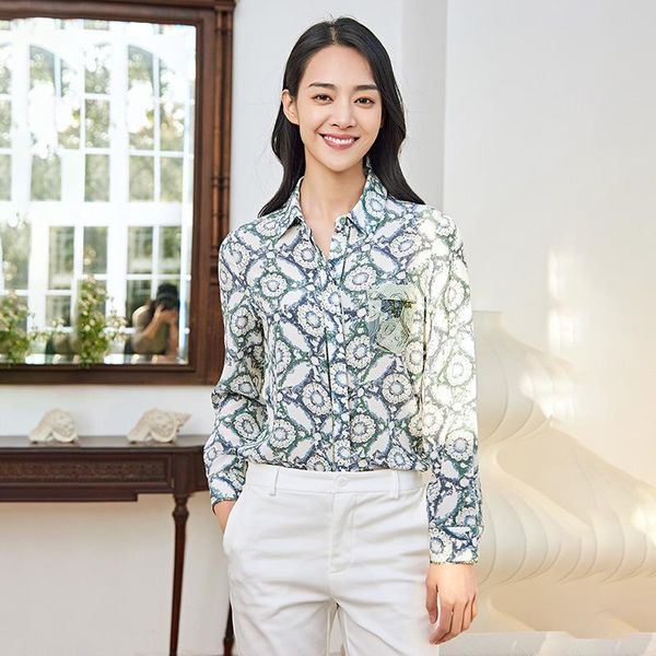 women's blouses & shirts women silk shirt 100% crepe long sleeved floral printed blouse 2021 autumn office chic, White
women's blouses & shirts women silk shirt 100% crepe long sleeved floral printed blouse 2021 autumn office chic, White