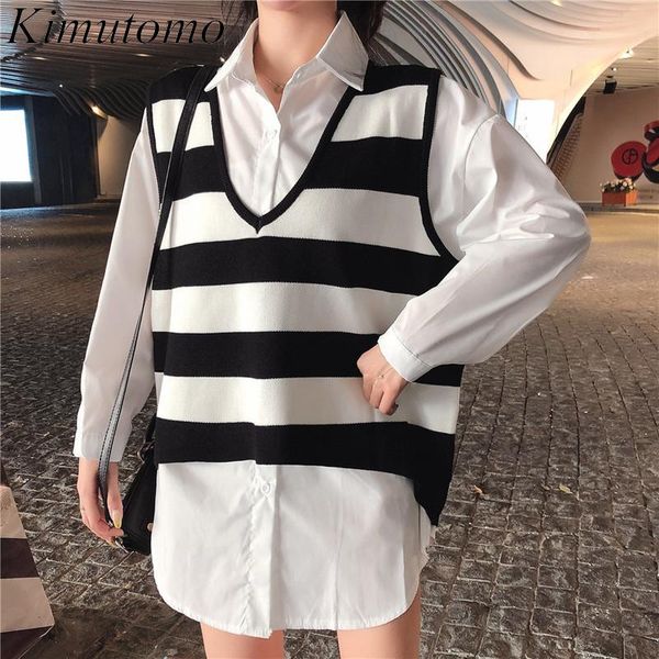 women's vests kimutomo women striped knitted vest spring autumn elegant korean chic ladies v-neck sleeveless outwear casual fashion, Black;white
women's vests kimutomo women striped knitted vest spring autumn elegant korean chic ladies v-neck sleeveless outwear casual fashion, Black;white