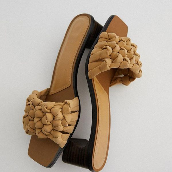 women's cool slippers 2021 early spring brown knit adornment high and thick with sandals, Black
women's cool slippers 2021 early spring brown knit adornment high and thick with sandals, Black