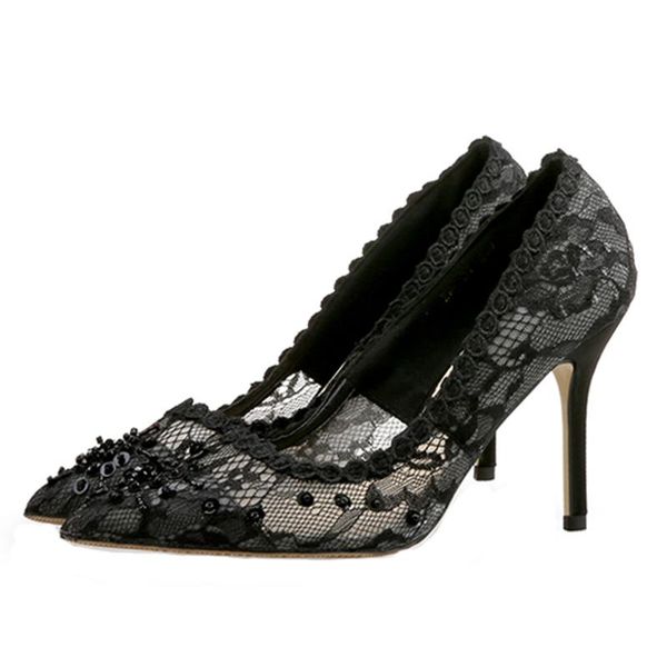 dress shoes 2021 spring and autumn lace crystal drill beaded socialite pointed high heels pump women, Black
dress shoes 2021 spring and autumn lace crystal drill beaded socialite pointed high heels pump women, Black