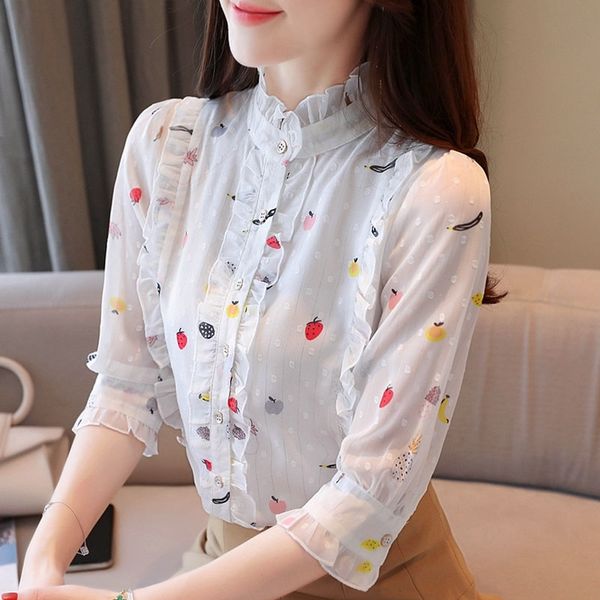 blusas mujer de moda blouse women summer blouse shirt stand collar ruffles print chiffon blouse women shirts d187 210426, White
blusas mujer de moda blouse women summer blouse shirt stand collar ruffles print chiffon blouse women shirts d187 210426, White