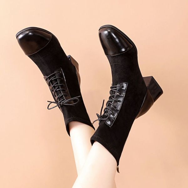 zuquanxuan mid-heel socks boots fall/winter 2021 new back zipper square toe mid-tube elastic women, Black
zuquanxuan mid-heel socks boots fall/winter 2021 new back zipper square toe mid-tube elastic women, Black