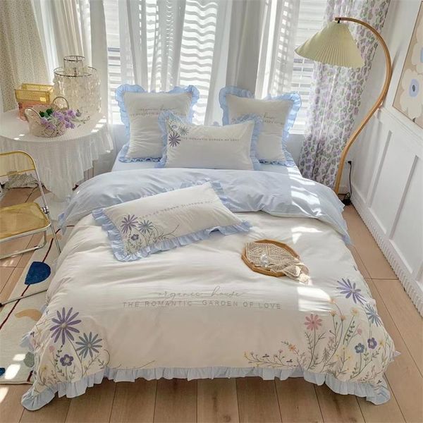 bedding sets 100% washed cotton wild flower embroidery princess set ruffles duvet cover quilt comforter bed linen pillowcas
bedding sets 100% washed cotton wild flower embroidery princess set ruffles duvet cover quilt comforter bed linen pillowcas