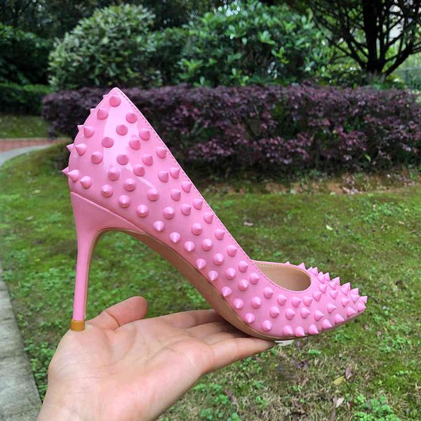 dress shoes tikicup pink women wild spikes pointed toe high heels punk rivets ladies designer party fashion stiletto pumps yq, Black
dress shoes tikicup pink women wild spikes pointed toe high heels punk rivets ladies designer party fashion stiletto pumps yq, Black