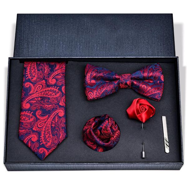 bow ties luxury 7cm tie set for men dress necktie bowtie corsage pocket square and clip male party wedding gift box, Black;gray
bow ties luxury 7cm tie set for men dress necktie bowtie corsage pocket square and clip male party wedding gift box, Black;gray