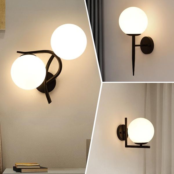 wall lamp modern iron bedside bedroom living room tv background corridor simple black glass lampshade
wall lamp modern iron bedside bedroom living room tv background corridor simple black glass lampshade