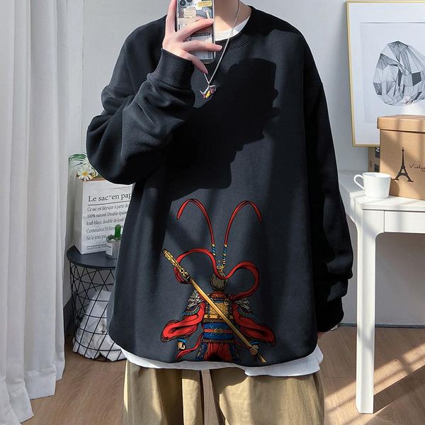 hoodies mens crew neck monkey king patter print loose sweatshirt brushed thicken clothes long streetwear oversized men's & sweatshirts, Black
hoodies mens crew neck monkey king patter print loose sweatshirt brushed thicken clothes long streetwear oversized men's & sweatshirts, Black