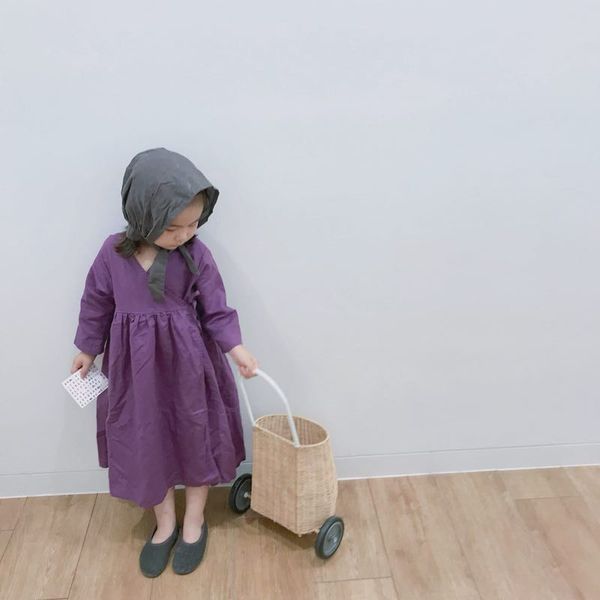 new autumn korean style retro children girls cotton linen dress lateral forepart coat long sleeve robe pure color kids dresses, Red;yellow
new autumn korean style retro children girls cotton linen dress lateral forepart coat long sleeve robe pure color kids dresses, Red;yellow