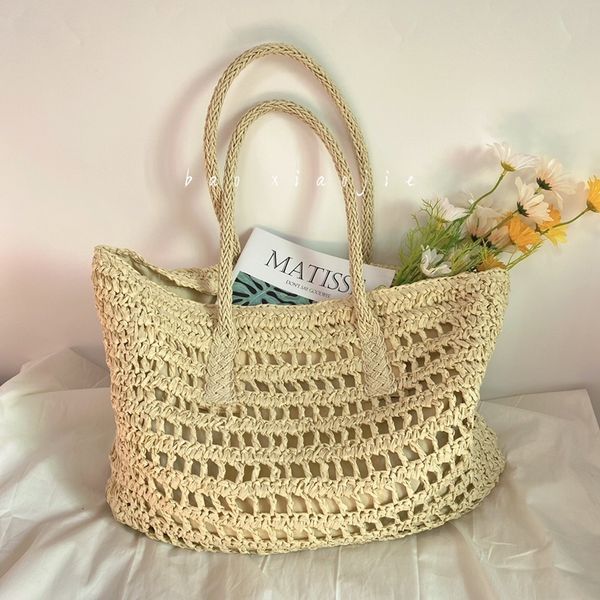 high capacity large summer beach straw bags 2021 simple luxury brand fashion travel ladies shoulder handbags and purses c0508
high capacity large summer beach straw bags 2021 simple luxury brand fashion travel ladies shoulder handbags and purses c0508