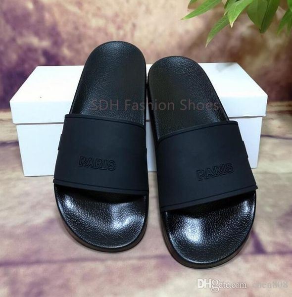 men's women's slippers sandals shoes slide summer fashion wide flat flip flops with box size eur36-eur46 #04, Black
men's women's slippers sandals shoes slide summer fashion wide flat flip flops with box size eur36-eur46 #04, Black