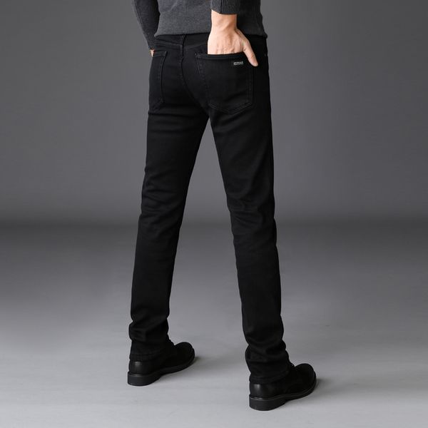new men's black slim jeans classic style business fashion advanced stretch jean trousers male brand denim pants 210318, Blue
new men's black slim jeans classic style business fashion advanced stretch jean trousers male brand denim pants 210318, Blue