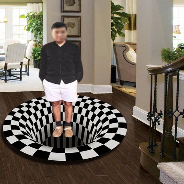 carpets round carpet checkered vortex optical illusion rug durable anti-slip floor mat non-woven black white doormat living dinning room
carpets round carpet checkered vortex optical illusion rug durable anti-slip floor mat non-woven black white doormat living dinning room