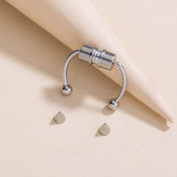 new stainless steel magnetic horseshoe ring cone fake u-shaped puncture magnet clip nose ornament, Silver
new stainless steel magnetic horseshoe ring cone fake u-shaped puncture magnet clip nose ornament, Silver