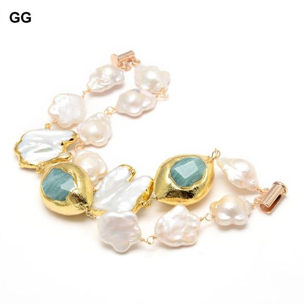 guaiguai jewelry natural cultured white flower keshi pearl green amazonites gold color plated nugget slice bracelet for women beaded, strand, Black
guaiguai jewelry natural cultured white flower keshi pearl green amazonites gold color plated nugget slice bracelet for women beaded, strand, Black