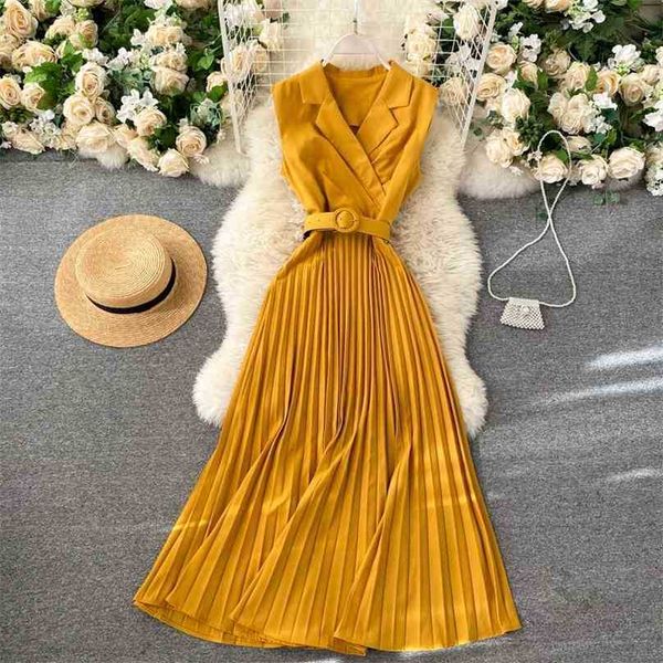 french pleated dress women slim a line sleeveless summer dresses ladies elegant v neck bandage robe vestidos mujer 210525, Black;gray
french pleated dress women slim a line sleeveless summer dresses ladies elegant v neck bandage robe vestidos mujer 210525, Black;gray