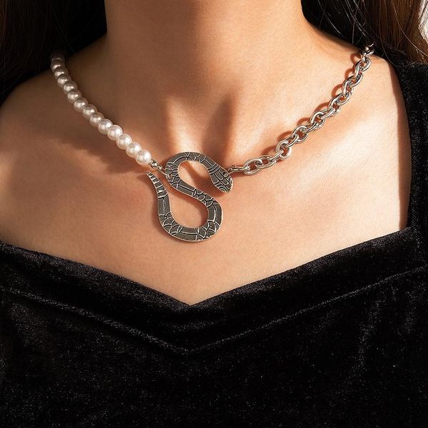 chokers huatang snake necklace for women simple handmade white pearl geometry clavicle chain female wedding jewelry wholesale 19950, Golden;silver
chokers huatang snake necklace for women simple handmade white pearl geometry clavicle chain female wedding jewelry wholesale 19950, Golden;silver