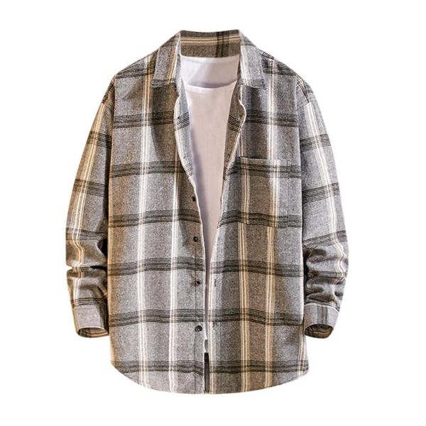 men's casual shirts plaid shirt spring fashion printed long-sleeved blouse leisure loose male camisas para hombre l0401, White;black
men's casual shirts plaid shirt spring fashion printed long-sleeved blouse leisure loose male camisas para hombre l0401, White;black