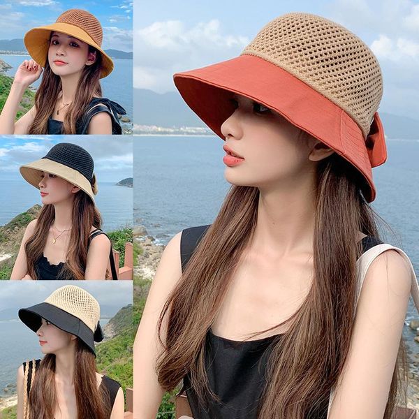 wide brim hats summer for women knitted breathable foldable sun hat with bow protection sunshade korean beach cap travel, Blue;gray
wide brim hats summer for women knitted breathable foldable sun hat with bow protection sunshade korean beach cap travel, Blue;gray