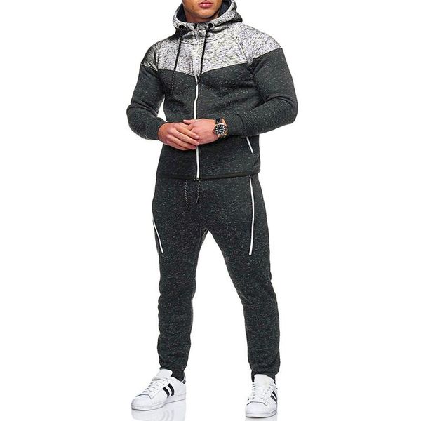 men's tracksuits 2021 spring and autumn two-piece striped sportswear full-sleeved with hood + outdoor sports pants tracksuit suit, Gray
men's tracksuits 2021 spring and autumn two-piece striped sportswear full-sleeved with hood + outdoor sports pants tracksuit suit, Gray