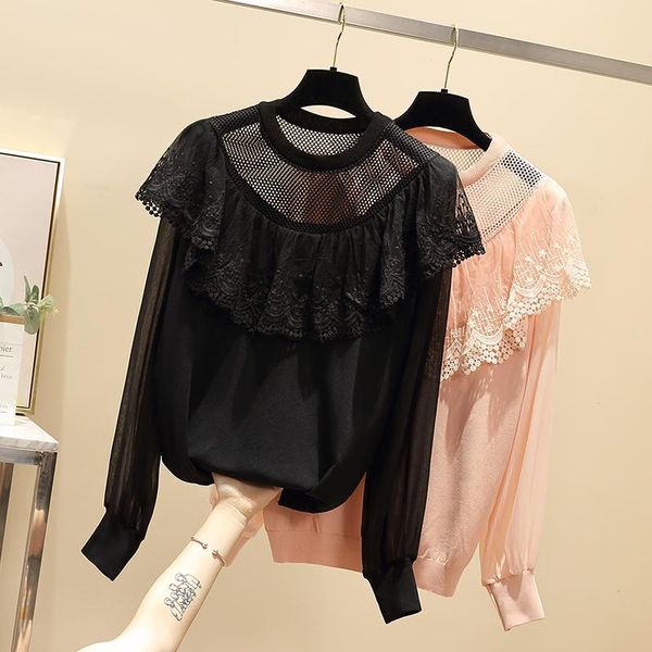 large size blouse lady 2021 early autumn fashion mesh stitching hollow out outer wear bottom shirt women loose shirts women's blouses, White
large size blouse lady 2021 early autumn fashion mesh stitching hollow out outer wear bottom shirt women loose shirts women's blouses, White