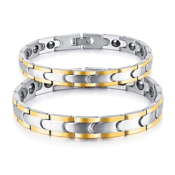 trendy stainless steel magnet stripe gold color male charm bracelet bangle simple fashion bracelets jewelry gift men link, chain, Black
trendy stainless steel magnet stripe gold color male charm bracelet bangle simple fashion bracelets jewelry gift men link, chain, Black