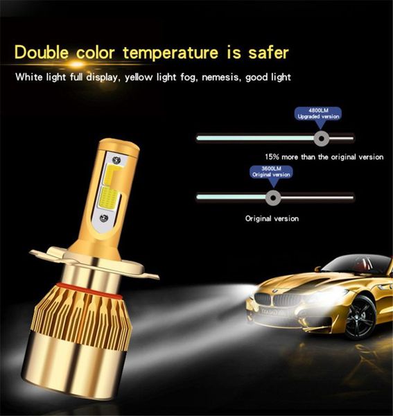 car headlights a pair of two-color led yellow and white dual-light modified h1 h4 9006
car headlights a pair of two-color led yellow and white dual-light modified h1 h4 9006
