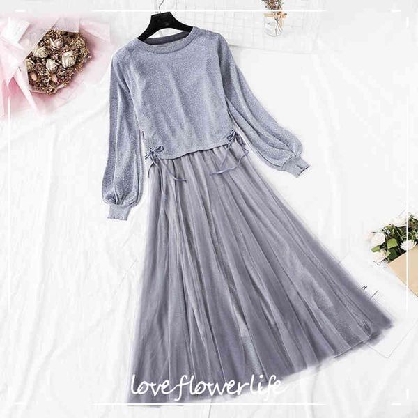 elegant 0-neck two piece set knitted dress women spring autumn sling mesh long dress long sleeve bandage party dress suit 210521, Black;gray
elegant 0-neck two piece set knitted dress women spring autumn sling mesh long dress long sleeve bandage party dress suit 210521, Black;gray