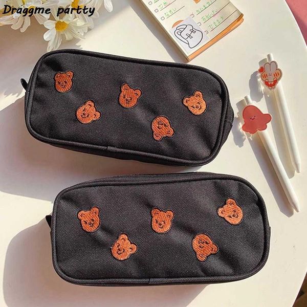 kawaii cartoon bear embroidery pencil bag student large capacity handbag cosmetic storage korean stationery school supplies bags
kawaii cartoon bear embroidery pencil bag student large capacity handbag cosmetic storage korean stationery school supplies bags