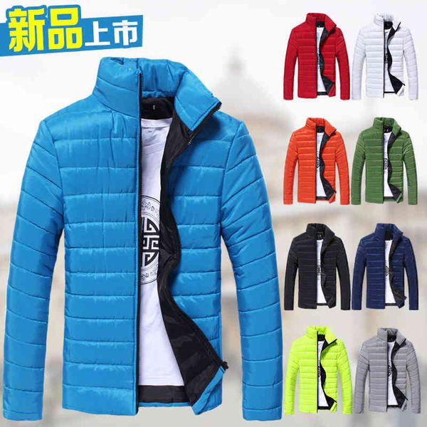 2021 winter new stand collar cotton cloth solid fashion trend cardigan nine color handsome men's coat, Black
2021 winter new stand collar cotton cloth solid fashion trend cardigan nine color handsome men's coat, Black