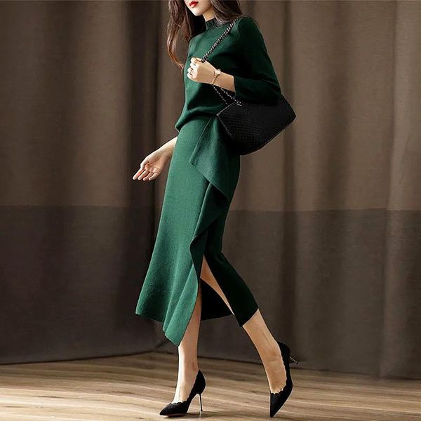two piece dress 2 knitting skirts set women winter autumn knitted cut long skirt suits office ladies brand design ns81, White
two piece dress 2 knitting skirts set women winter autumn knitted cut long skirt suits office ladies brand design ns81, White