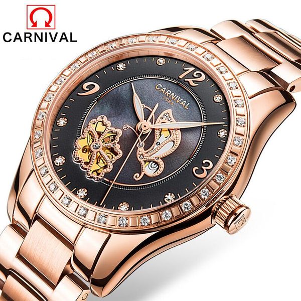 wristwatches carnival rose gold watch women fashion diamond automatic mechanical watches ladies luminous clock relogio feminino, Slivery;brown
wristwatches carnival rose gold watch women fashion diamond automatic mechanical watches ladies luminous clock relogio feminino, Slivery;brown