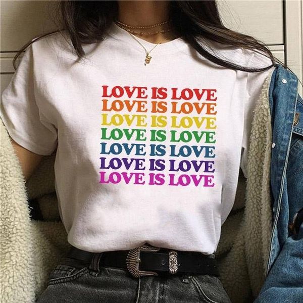 women's t-shirt 1pcs women gay pride tshirt female love lesbian rainbow is summer harajuku tee, White
women's t-shirt 1pcs women gay pride tshirt female love lesbian rainbow is summer harajuku tee, White