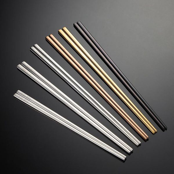 pair stainless steel flat chopsticks non-slip reusable metal chopstick for sushi hashi sticks tableware kitchen tool
pair stainless steel flat chopsticks non-slip reusable metal chopstick for sushi hashi sticks tableware kitchen tool